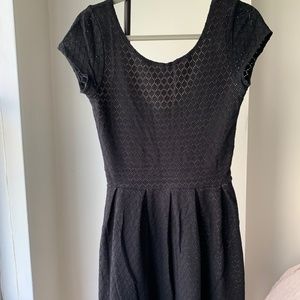 Black Skater Dress with Nude Lining